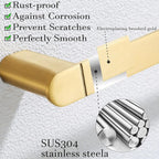 RANDOM Brushed Gold Bathroom Hardware Set Bathroom Towel Holder Set 4 Piece Include 18” Gold Towel Bar Toilet Paper Holder and 2 Towel Hooks Wall Mount Stainless Steel Brushed Gold Towel Bar Set