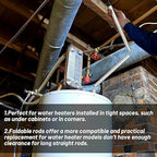 Magnesium Flexible Water Heater Anode Rod- Magnesium Anode Rod for Rheem, Reliance, Richmond, Kenmore, GE, 44 Inch Long, 0.8 Inch Diameter, 3/4 Npt Thread, 1-1/16 Inch Hex Socket Tool and Teflon Tape