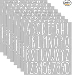 8 Sheets Vinyl Letter Stickers Waterproof Self Adhesive Letter Numbers Alphabet Modern Mailbox Numbers Sticker for Back to School DIY Mailbox House Home Business Address(2 Inch,White)