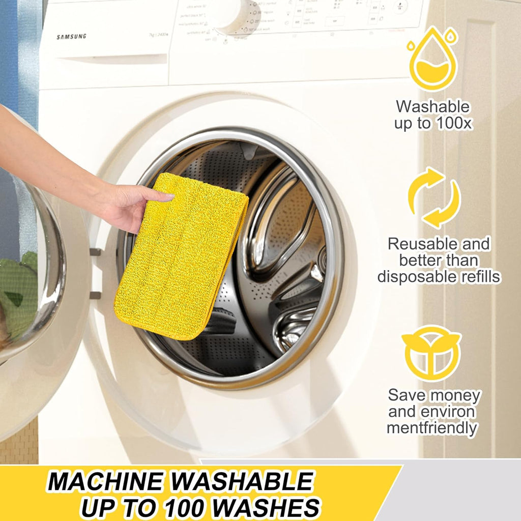 16.5 inch Reusable Mop Pads Microfiber Spray Mop Replacement Heads for Wet/Dry Mops Compatible with Bona Floor Care System (5 Pack)