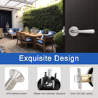 Orger 2 Pack Brushed Nickel Passage Door Lever Keyless Closet Door Handle, Interior Non-Locking Lever Sets Keyless Nickel Finish Door Lock for Right & Left Handed Doors, Stainless Steel