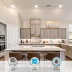 TORCHSTAR 8 Inch Ultra-Thin LED Recessed Ceiling Light with Junction Box, 4000K Cool White, 18W High Brightness Dimmable Slim Canless Wafer Downlight, ETL & ES, Pack of 6