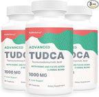 TUDCA Liver Supplements 1000mg - 180 Vegan Capsules,Milk Thistle Herbal Blend with Fulvic and Humic Acid for Liver,Digestive Health