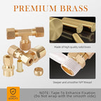 101Pcs Brass Compression Tube Pipe Fittings, Air Nylon Tubing Fittings Assortment Kits 1/4" 1/8" 3/8" 1/2" 5/8" Union/Tee/Elbow/Straight Connector for Industrial Use or Trucks Trailers