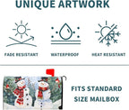 Kawani Winter Magnetic Snowman Trees Snow Mailbox Covers - Standard Size 25.5x21 Inch - Xmas Holiday Post Letter Box Cover for Garden Yard Decor