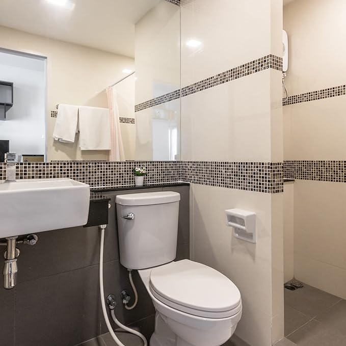 Enhon 1 Pack Universal Toilet Flush Handle Replacement Kit, Compatible with American Standard 738995-0020A Champion4 Toilet Handle Parts Left Hand Trip Lever, White Flusher Handles Repair Kit