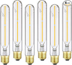 E26 Tubular LED Bulb 4W Equal 40 Watt Soft White 3000K Dimmable E26 Edison AC120V 400lm Tube T9 T10 LED Light Bulb for Rustic Pendant,Chandeliers,Wall sconces,6Pack