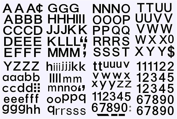 Outus 8 Sheets Vinyl Letter Stickers Self Adhesive Mailbox Numbers Alphabet Stickers Stick on Letters for Christmas Stockings Scrapbook Bulletin Board School Business(1/2 Inch,Black)