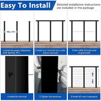 36" Expandable 8-12FT Black T304 Cable Railing Post Kit, Complete Cable Railing System with 3 Level Posts & 134ft 1/8" Wire Rope(No Handrail), Adjustable Length Easy DIY for Decks/Porch