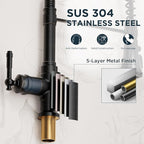 FORIOUS Antique Kitchen Faucet with Pull Down Sprayer, Oil Rubber Brown, High Arc Single Handle Vintage Spring Sink Faucet 1 or 3 Hole for Pot Filler, Farmhouse Camper Laundry Camper