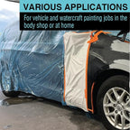 MAXIFILM 20ft x 250ft Roll of Blue Overspray Paintable Masking Plastic Sheeting -8 Micron, 0.3 Mil, Protective Masking Film Cover, Auto Painting, Cover Cloth Home Walls Furniture (4, 20ft x 250ft)