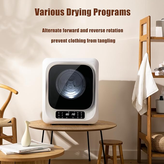 Auertech 12lbs Portable Dryer for Apartment Laundry, Portable Clothes Dryer with 6 Drying Modes, LED Control Panel, Stainless Tub, Mini Compact Dryer for Apartment, RVs, Dorms