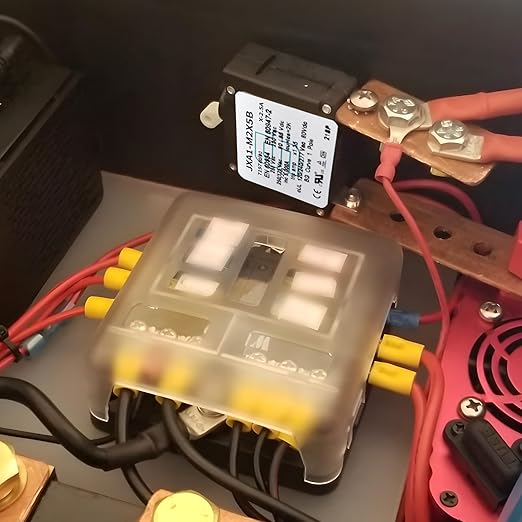 GLOSO J Type Toggle Hydraulic Magnetic Single Pole Circuit Breaker AC/DC Manual Reset Switch Yachts Campers Caravans Black Toggle, 25A, J1P