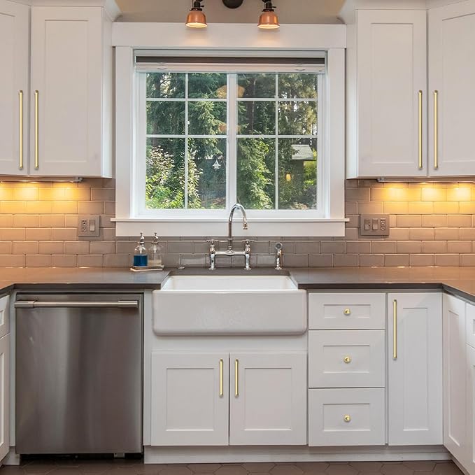 10 Pack 10 Inch Gold Cabinet Handles - Kitchen Hardware Pulls for Cabinets