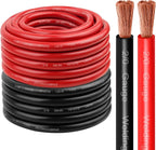 2/0 Gauge Battery Cable Copper Wire, 10FT Red+10FT Black 2/0 AWG Welding Cable Standard USA OFC Wire for Automotive, Battery, Solar, Marine and Generator