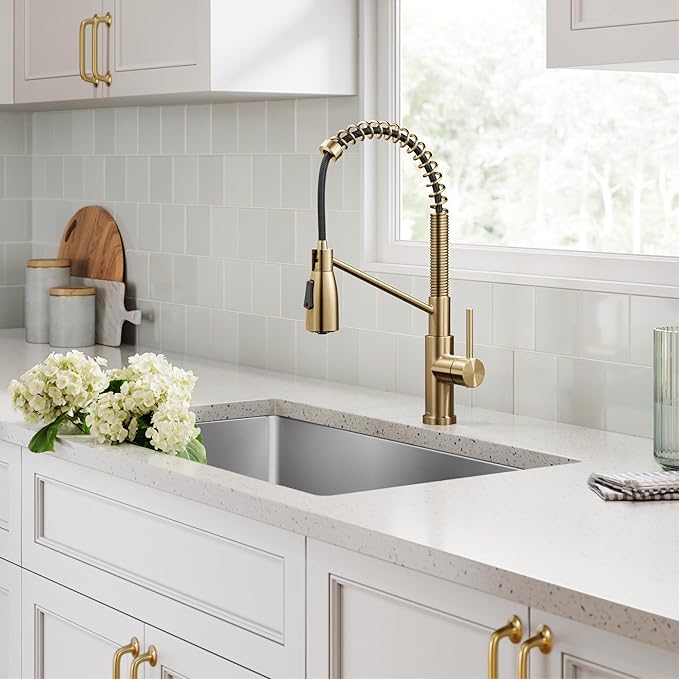 KRAUS Coda Commercial Style 2-Function Single Handle Pull Down Kitchen Faucet in Spot-Free Stainless Steel, KPF-1617SFS