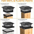 Solar Post Cap Lights Outdoor 8Pack [LED Bulb, 2 Brightness Setting] Fence Post Solar Lights Waterproof for 4x4 5x5 or 5.5x5.5 Wood Posts, Warm Bright Bulb Lighting for Garden Deck Yard