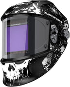 ARCCAPTAIN 3.94"X3.66" Welding Helmet Auto Darkening, 1/1/1/1 Top Optical Clarity Large Viewing Screen Solar Power Welding Hood with 4 Arc Sensor, Wide Shade 4-5/5-9/9-13 for TIG MIG ARC Welding Cut