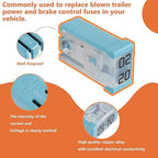 15A 20A 25A 30A 40A 50A 60A 32V Mini Slotted Automotive MCASE Shaped Cartridge Fuse Kit(Pack of 14pcs,2 for Each Model)