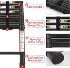 RIKADE Telescoping Ladder 16.5FT & Attic Ladder, Heavy Duty Aluminum with Non-Slip Feet, 330lb Capacity for RV, Attic, Loft & Multi-Surface Use