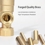 MIZUDO 3/4''NPT Tankless Water Heater Service Valve Kit, with 150 PSI Pressure Relief Valve, Hot and Cold Isolator Valve