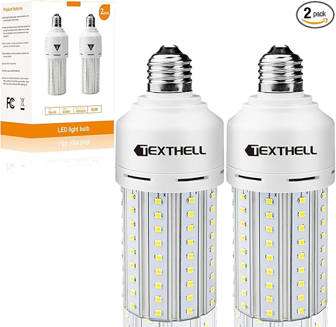 Led Light Bulb 400W Equivalent 6250 Lumen 5000K E26/E27 Medium Base 50W led Bulb for Outdoor Indoor Lamp Area Garage Warehouse Workshop Street Backyard