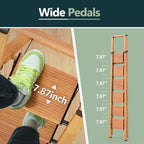 WOA WOA 6 Step Ladder, Folding Ladder with Handrails for High Ceilings, Indoor Tall Ladders with Wide Pedals, Lightweight Aluminum Stepladder for Home 300lbs - Wood Grain