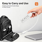 2-Pack Power Strip 3 Prong Outlet - Slim White 3 Grounded Outlets 1ft Heavy Duty Extension Power Cord Power Strip Ideal for Computer/Phone/Home/Office (13A/125V/1625W/ETL Listed)
