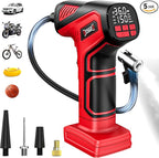 150PSI Tire Inflator Portable Air Compressor: Cordless Air Pump Compatible with Milwaukee 18V Battery - Car Tire Pump with LCD Display & LED Light for Auto, Motorcycles(Bare Tool)