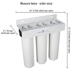 Home Master Whole House Three Stage Water Filtration System with Fine Sediment, Iron and Carbon, Blue