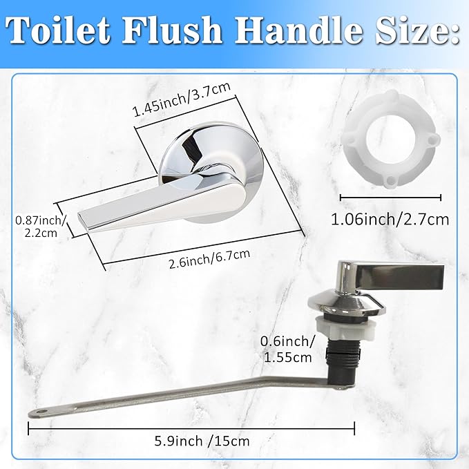 Universal Front Mount Toilet Handle Replacement Compatible with Kohler 1039863-CP/1160316-CP Memoirs Stately Toilet Tank Flush Lever Trip Lever, Polish Chrome