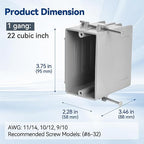 1-Gang New Work Outlet Box, PVC Electrical Box for Switch,GFCI,Dimmer, 22 Cubic Inch, UL Listed, 96 Pack