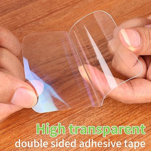 Double Sided Mounting Tape Squares -Pack of 80, 2-3/8" Strong Adhesive Pad for Walls, Double Stick Pad Waterproof Removable, Sticky Nano Gel Pads,Clear Industrial Double Tape,（ 60mm ）