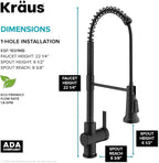 KRAUS Britt Touchless Sensor Commercial Single Handle Pull Down Kitchen Faucet in Matte Black, KSF-1691MB