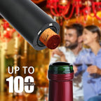Electric Wine Bottle Opener Set with Charging Base- Black, Automatic Wine Bottle Opener with Led Light, Rechargeable Corkscrew Kit with Aerator，Foil Cutter，Stoppers