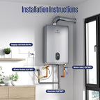 Westinghouse Natural Gas Tankless Water Heater Indoor Installation Max 7.9 GPM 180,000 BTU, WIFI Enable Temp Self Modulating Non Condensing High Efficiency for House or Commercial, APOLO Performance