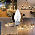 SCOMX 40W Incandescent Torpedo Tip Chandelier, Chandelier Bulbs 40 watt,Clear Dimmable Light Bulbs,Light Bulbs 40 watt, Medium E26 Candelabra Base,Torpedo Transparent Light Bulbs for Chandeliers