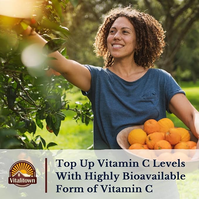 Vitalitown Vitamin C Complex 1000mg with Rose HIPS, Bioflavonoids, Turmeric & Echinacea, Daily Immune Support, Collagen Booster & Powerful Antioxidant, Vegan, 120 Tablets