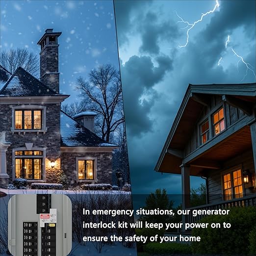 Generator Interlock kit Compatible with General Electric GE 150/200 Amp Panels, Professional Interlock kit, 1 1/4" Distance Between Main and Branch Circuit Breakers(GE-200A)