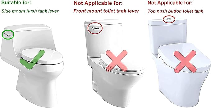 Side Mount Toilet Handle Fit for Kohler 87115-VF, Gold Toilet Flush Handle Replacement Kit Toilet Lever Compatible with Kohler Tank, Polished Gold