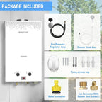 Water Heater Tankless, VANSTON Propane Water Heater Outdoor, 10L 2.64 Portable Water Heaters, Instant Hot Water, Overheating Protection, Easy Installation & Lightweight for RV, Camping