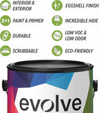EVOLVE Paint & Primer: Environment-friendly, Eggshell with One-coat Coverage for Interior & Exterior surfaces (Red Clay, 5-Gallon)
