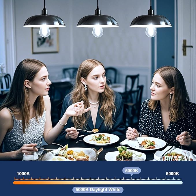 Brightown 4 Pack LED Edison Bulbs, 6W, Equivalent 60W, High Bright 5000K White,750 Lumens, Non-Dimmable, E26 Medium Base ST58 Antique Filament Bulbs with 83+ CRI for Ceiling Fan Bathroom Porch