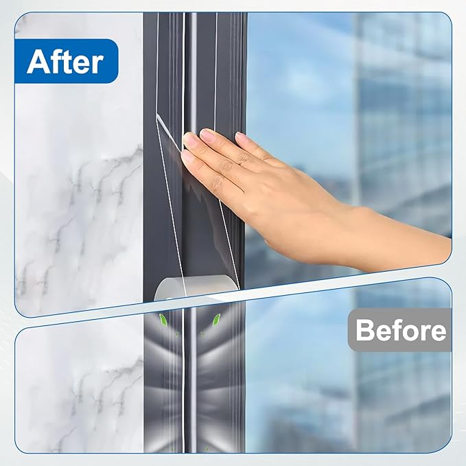 Window Weather Sealing Tape 2 Inch x 33 FT Weather Stripping Residue-Free Clear Window Insulation Caulk Tape for Doors Windows and Shower Glass Gaps Bathroom