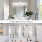 L LOHAS LED 48-Inch Bathroom Vanity Light Bar Over Mirror, Brushed Nickel Modern Bathroom Light Fixtures, 5CCT Adjustable LED Vanity Lights for Living Room Wall with Remote Control