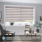 SmartWings Motorized Zebra Shades Work with HomeKit, Alexa, Google Home, 60% Blackout Light Filtering Day Night Sheer Blinds, Privacy Light Control, for Home/Office, Customized, Mix