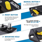 GLOSO Circuit Breaker 60A Marine Panel Mount Automotive RV E9F 90° (1/4" Stud, 60 Amp)