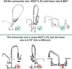 KWODE 14"Brass Swivel Swing Nozzle Spout Replacement Kit for Most T and S Commercial Kitchen Sink Faucet, 14" Spout Reach with MAX 2.2 GPM Aerator