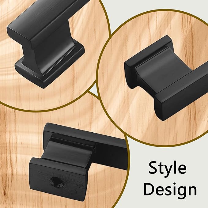 10 Pack 4 Inch Length|3 Inch(76mm) Hole Center Matte Black Kitchen Cabinet Handles, Cabinet Pulls Kitchen Cabinet Hardware, Cupboard Pulls, Drawer Handles