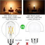 LiteHistory E26 LED Bulb 6W Equivalent e26 led Bulb 60 Watt Dimmable Warm White 2700K E26 Edison Bulb AC120V 600lm Tubular T14 T45 LED Bulb for Pendant, Sputnik,Vanity,Chandeliers Pack of 6